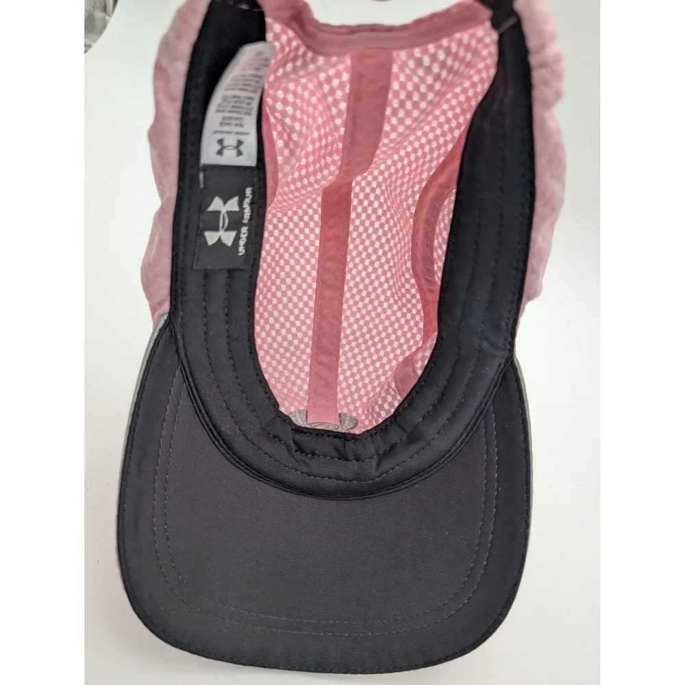 Under Armour Womens Pink Mesh Running Hat Reflective Adjustable Baseball Cap